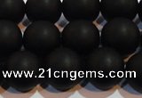 CAG6014 15.5 inches 12mm round matte black agate beads