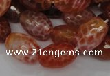 CAG602 15.5 inches 15*20mm faceted rice natural fire agate beads