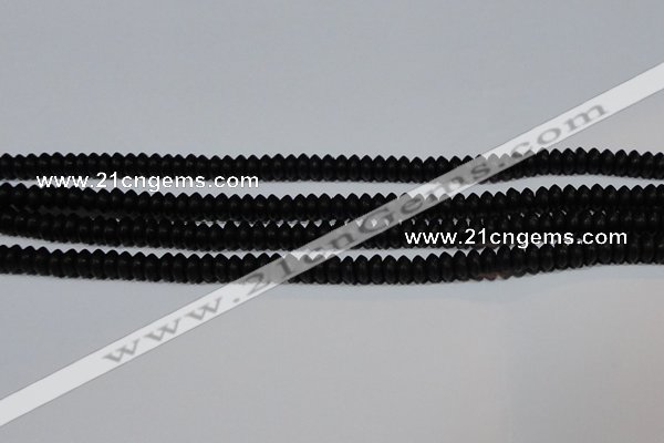 CAG6020 15.5 inches 3*6mm rondelle matte black agate beads