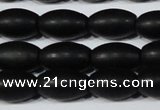 CAG6026 15.5 inches 8*12mm rice matte black agate beads