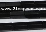 CAG6035 15.5 inches 6*12mm faceted tube matte black agate beads