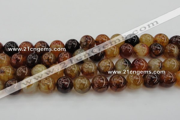 CAG6050 15.5 inches 18mm round dragon veins agate beads