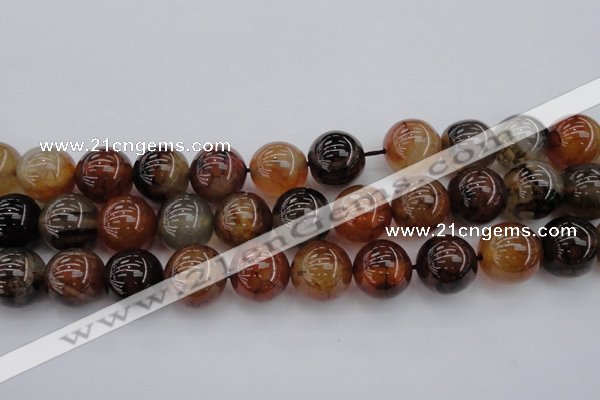 CAG6051 15.5 inches 20mm round dragon veins agate beads