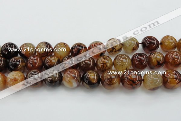 CAG6052 15.5 inches 22mm round dragon veins agate beads