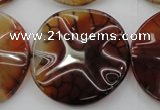 CAG6056 15.5 inches 30mm wavy coin dragon veins agate beads