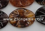 CAG6060 15.5 inches 18*25mm wavy oval dragon veins agate beads