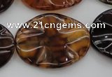 CAG6061 15.5 inches 22*30mm wavy oval dragon veins agate beads