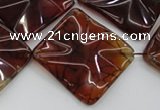 CAG6070 15.5 inches 20mm wavy diamond dragon veins agate beads