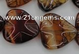 CAG6075 15.5 inches 20mm wavy triangle dragon veins agate beads