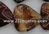 CAG6076 15.5 inches 30mm wavy triangle dragon veins agate beads