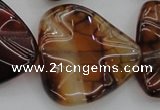 CAG6077 15.5 inches 40mm wavy triangle dragon veins agate beads