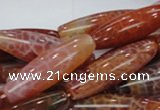 CAG609 15.5 inches 12*40mm rice natural fire agate beads wholesale