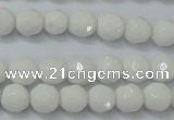 CAG6100 15.5 inches 4mm faceted round white agate gemstone beads