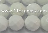 CAG6104 15.5 inches 12mm faceted round white agate gemstone beads