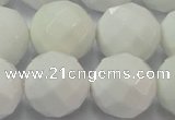 CAG6105 15.5 inches 14mm faceted round white agate gemstone beads