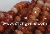 CAG612 15.5 inches 6*10mm faceted rondelle natural fire agate beads