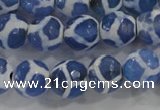 CAG6121 15 inches 10mm faceted round tibetan agate gemstone beads