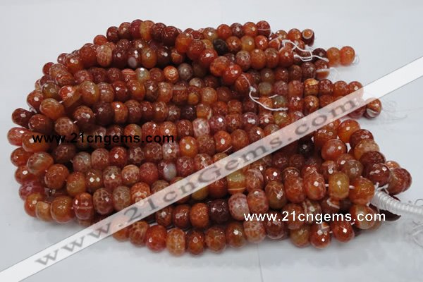 CAG613 15.5 inches 10*14mm faceted rondelle natural fire agate beads