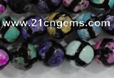 CAG6130 15 inches 8mm faceted round tibetan agate gemstone beads