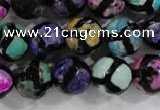 CAG6132 15 inches 12mm faceted round tibetan agate gemstone beads