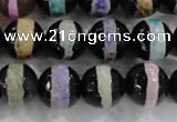 CAG6135 15 inches 8mm faceted round tibetan agate gemstone beads