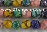 CAG6140 15 inches 8mm faceted round tibetan agate gemstone beads