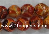 CAG6150 15 inches 10mm faceted round tibetan agate gemstone beads