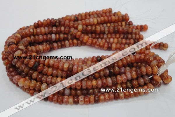 CAG616 15.5 inches 6*10mm rondelle natural fire agate beads