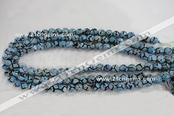 CAG6160 15 inches 8mm faceted round tibetan agate gemstone beads