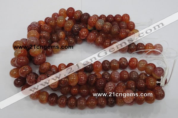 CAG617 15.5 inches 12*16mm rondelle natural fire agate beads