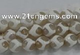 CAG6175 15 inches 8mm faceted round tibetan agate gemstone beads