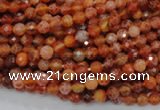 CAG618 15.5 inches 4mm faceted round natural fire agate beads