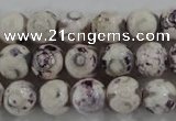 CAG6182 15 inches 14mm faceted round tibetan agate gemstone beads