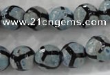 CAG6185 15 inches 8mm faceted round tibetan agate gemstone beads