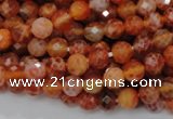 CAG620 15.5 inches 8mm faceted round natural fire agate beads