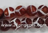 CAG6202 15 inches 12mm faceted round tibetan agate gemstone beads