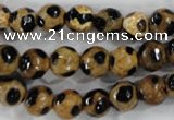 CAG6207 15 inches 12mm faceted round tibetan agate gemstone beads