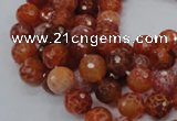 CAG621 15.5 inches 10mm faceted round natural fire agate beads