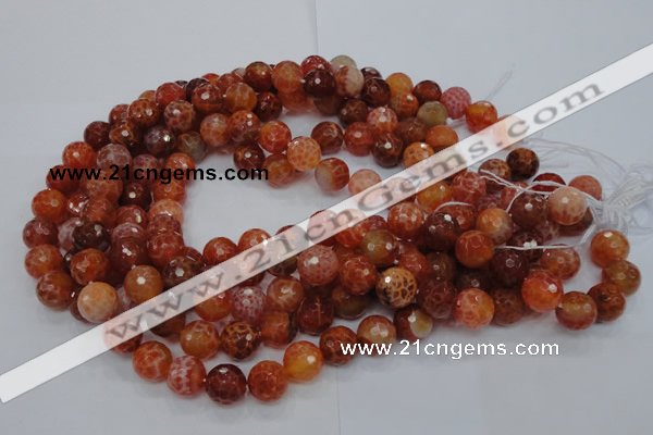 CAG621 15.5 inches 10mm faceted round natural fire agate beads