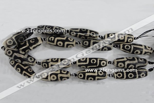 CAG6216 15 inches 15*40mm rice tibetan agate gemstone beads