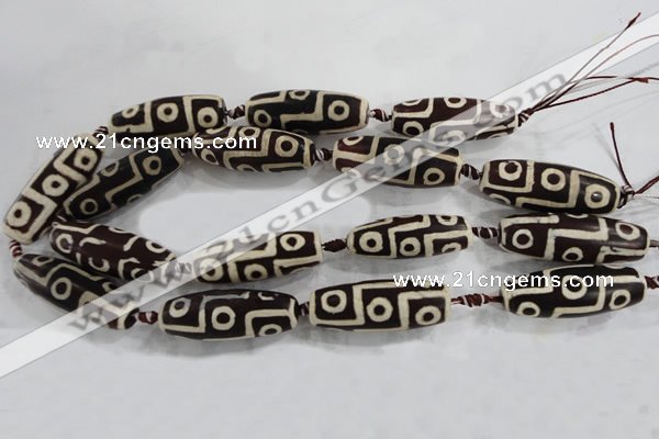 CAG6217 15 inches 15*40mm rice tibetan agate gemstone beads