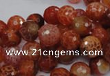 CAG622 15.5 inches 12mm faceted round natural fire agate beads