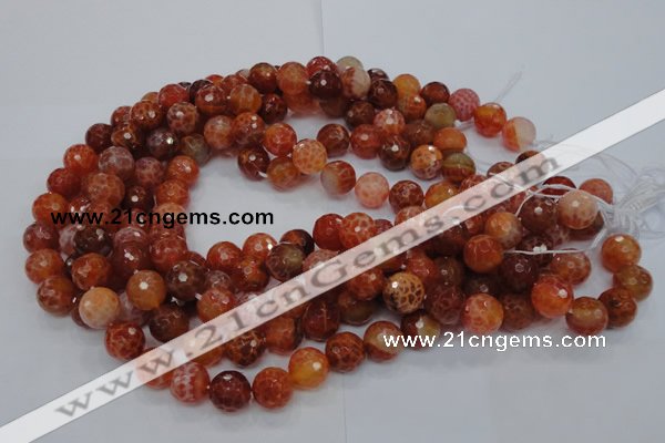 CAG622 15.5 inches 12mm faceted round natural fire agate beads