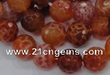 CAG623 15.5 inches 14mm faceted round natural fire agate beads