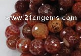 CAG624 15.5 inches 16mm faceted round natural fire agate beads