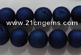 CAG6243 15 inches 10mm round plated druzy agate beads wholesale