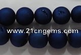 CAG6244 15 inches 12mm round plated druzy agate beads wholesale