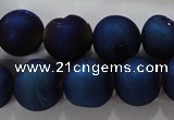 CAG6246 15 inches 16mm round plated druzy agate beads wholesale