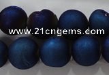 CAG6247 15 inches 18mm round plated druzy agate beads wholesale