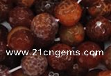 CAG625 15.5 inches 18mm faceted round natural fire agate beads